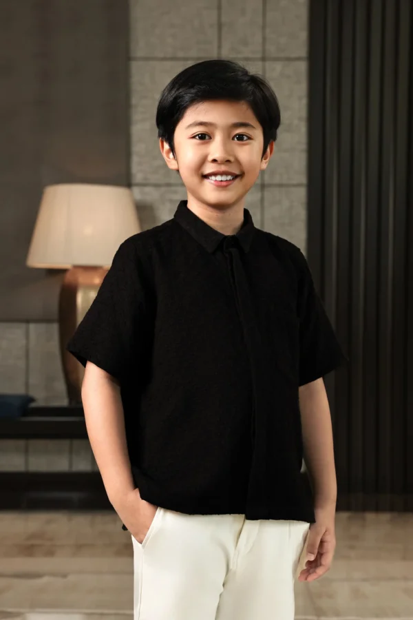 Tiama Shirt Kids Black - Gambar 4