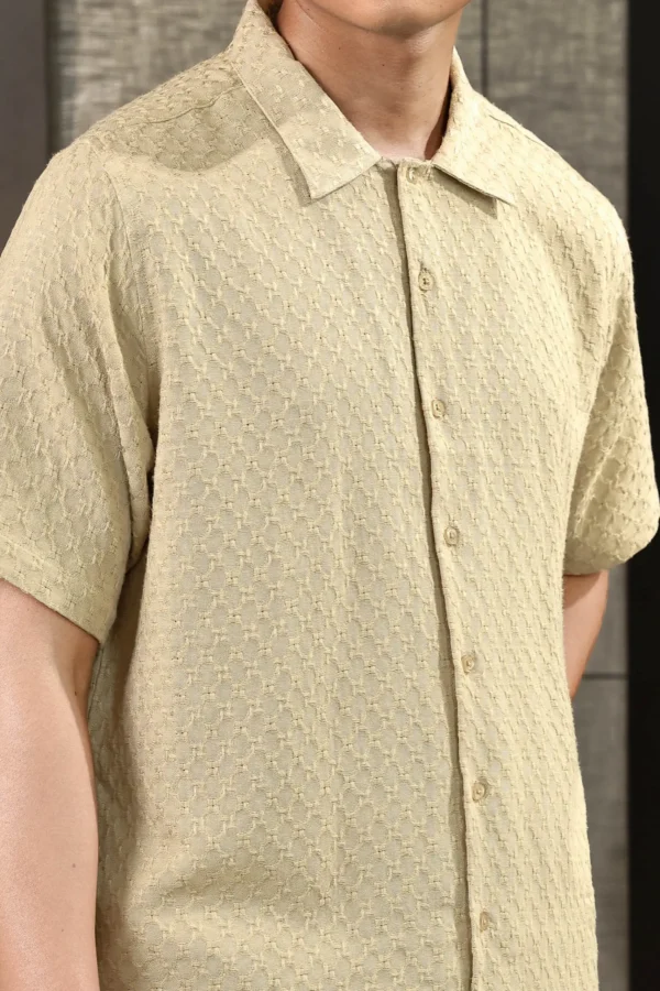 Tiama Shirt Short Sleeve Cream - Gambar 4
