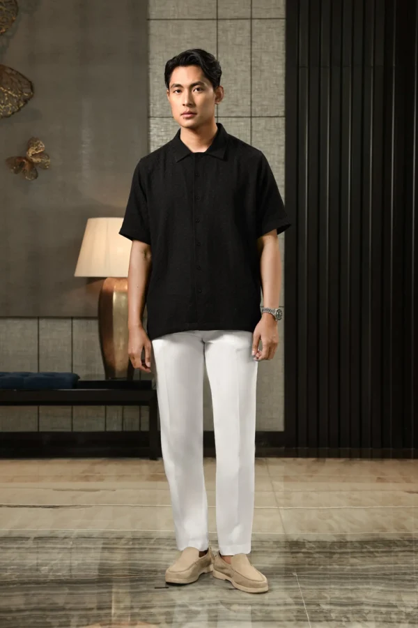 Tiama Shirt Short Sleeve Black - Gambar 4