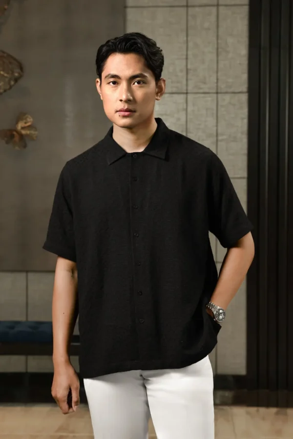 Tiama Shirt Short Sleeve Black - Gambar 3